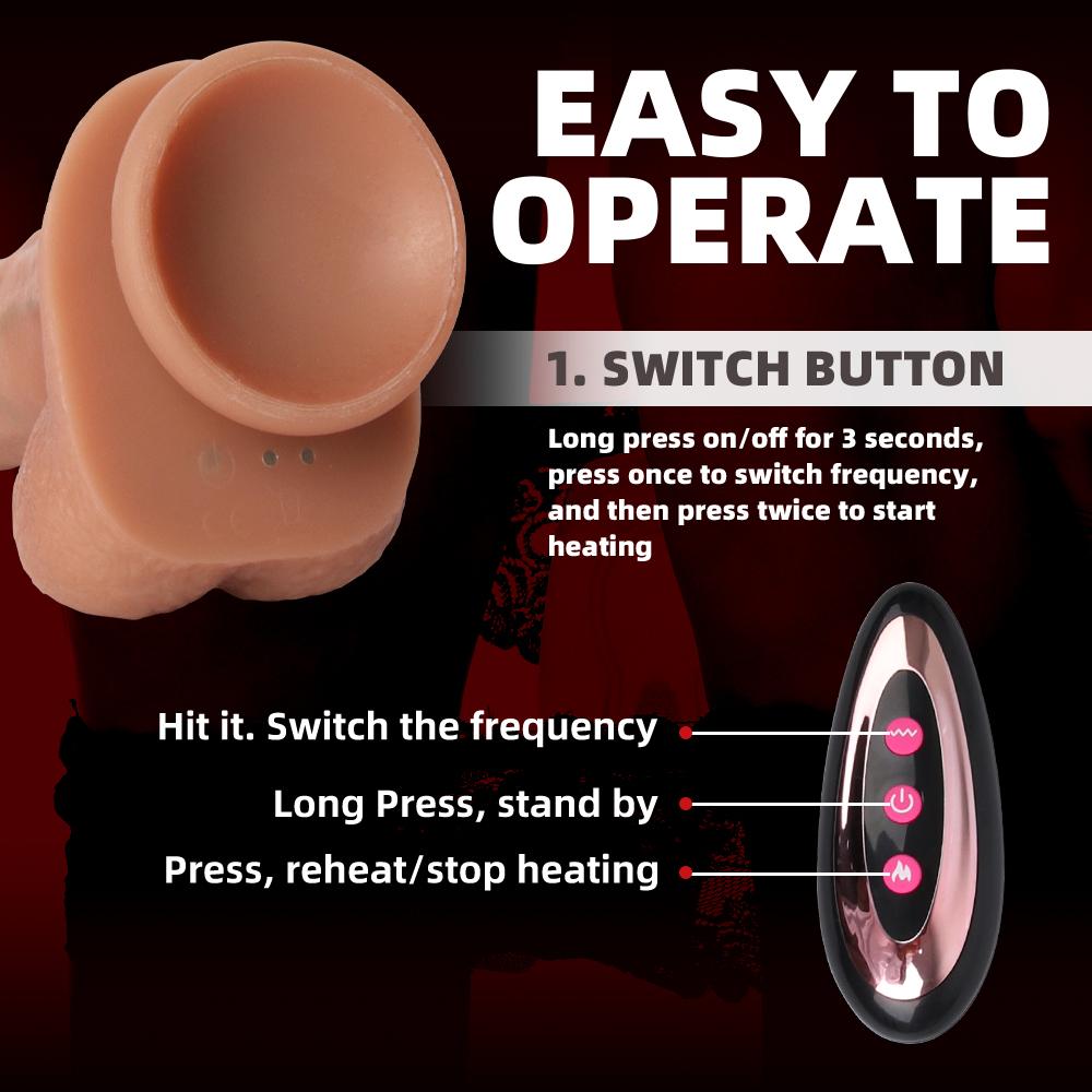 Wireless Vibrator Telescopic Dildos for Women Big Dildo Vibrating Heating Skin Feeling Dick Realistic Penis Large Dick