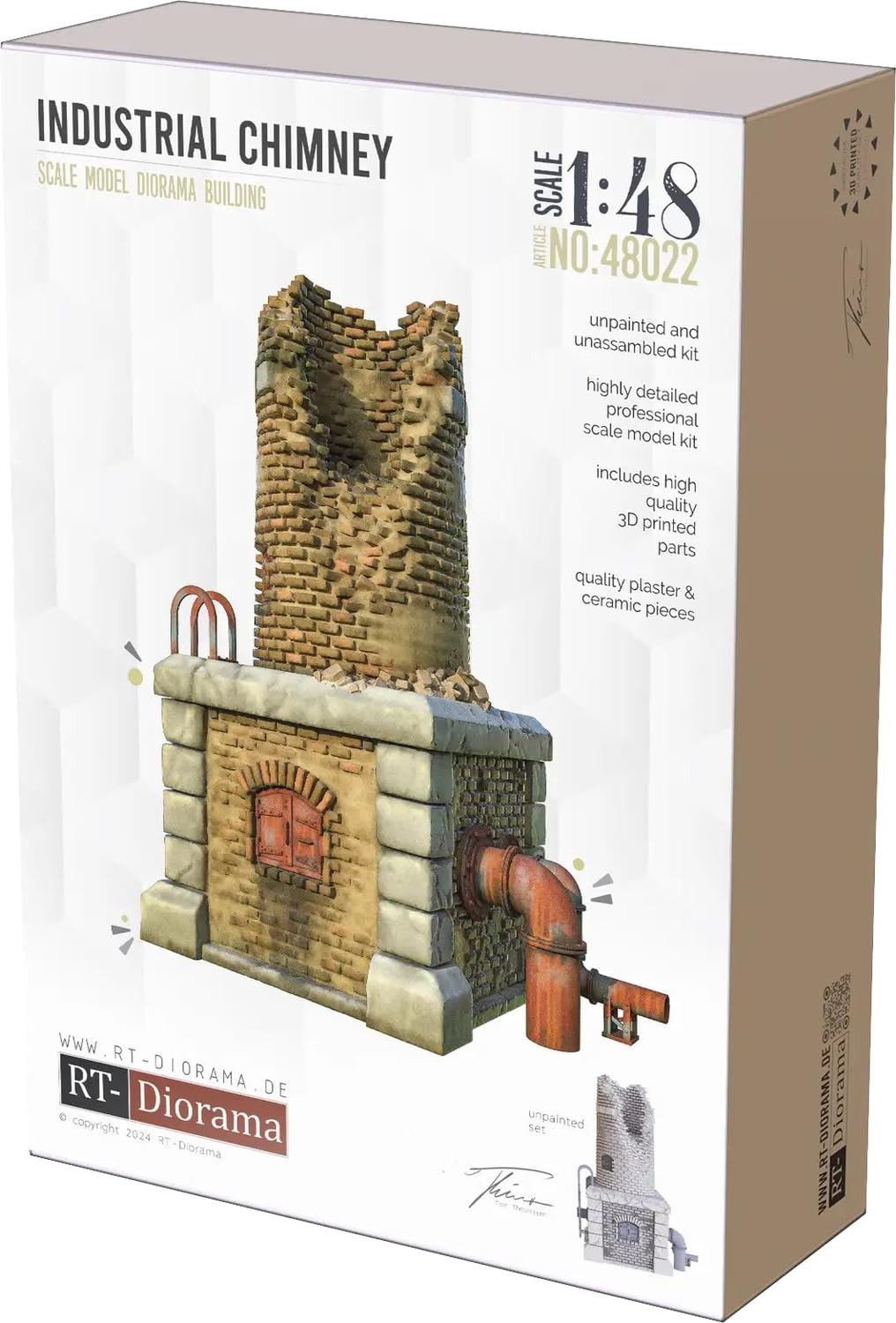 

RT Diorama Factory Chimney Diorama Scenery Model Kit RTD48022 1/48 (Scenery)