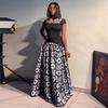 European and American Summer New African Elegant Women's Clothing Round Neck Hollow Splicing Big Pendulum Dress