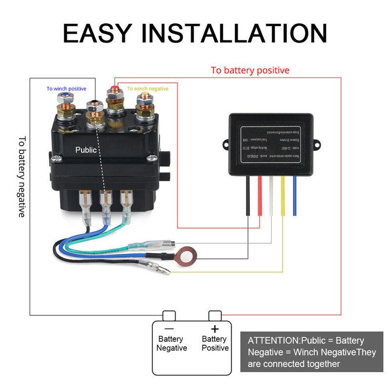 Universal 12V 24V 250A Winch Remote Contactor Winch Control Solenoid Relay Twin Wireless Remote Recovery For Car Jeep Motorcycle