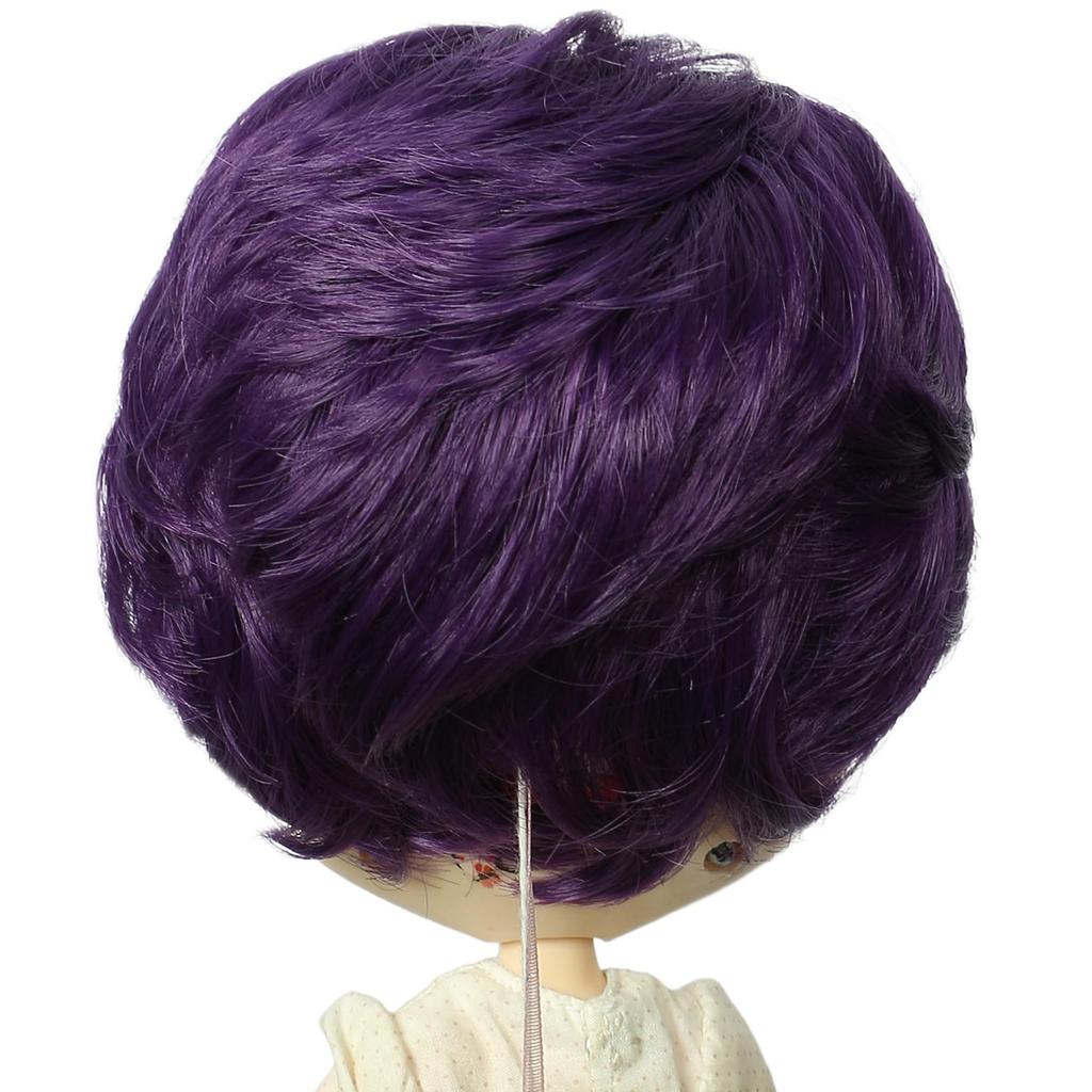 Linfairy inch Doll Short Curly Wig 9-10 (Purple)