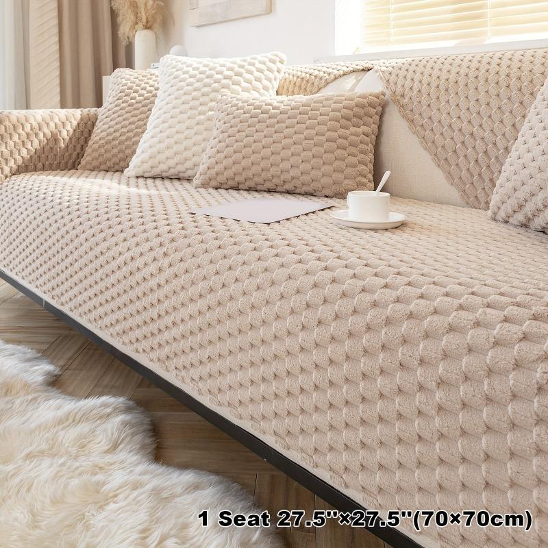 1PC Autumn and Winter Plush Sofa Cushion Thickened Seat Cushion Non-slip Sofa Cover Cover Cloth
