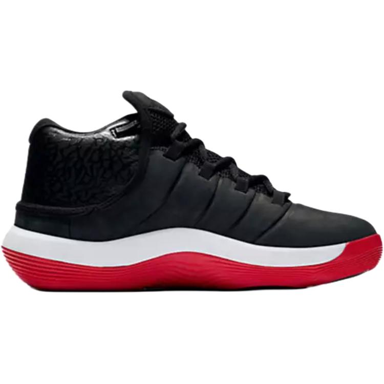 Jordan Super.Fly 2017 Enhance Slip Resistant Abrasion Resistant Mid top Children's Basketball Shoes Black Red Teenagers 921208-001