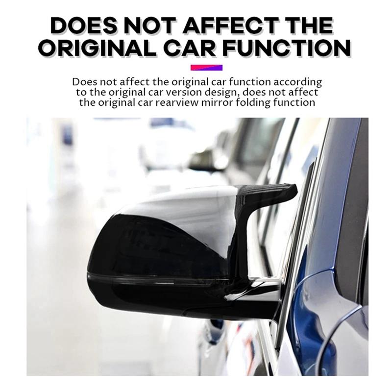 A51K-1 Pair Car Side Rearview Mirror Caps For BMW X3 G01 X4 G02 X5 G05 2018- Black Accessories