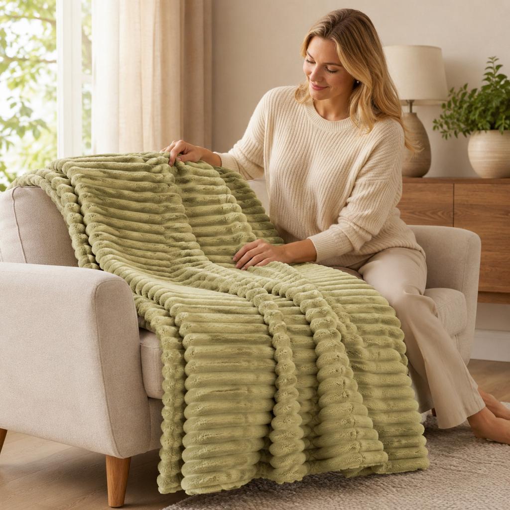 Extra Thick Flannel Blanket for Bed and Sofa, Soft Cozy Warm Throw