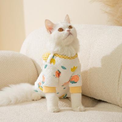 Dinosaur Printed Pet Jumpsuits Cartoon Pullover Warm Dog Pajamas Breathable Comfortable Pet Belly Protector Clothes