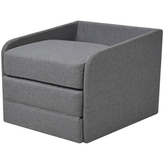 Fauteuil convertible - vidaXL - Gris clair - Tissu - 1 place - Contemporain - Design