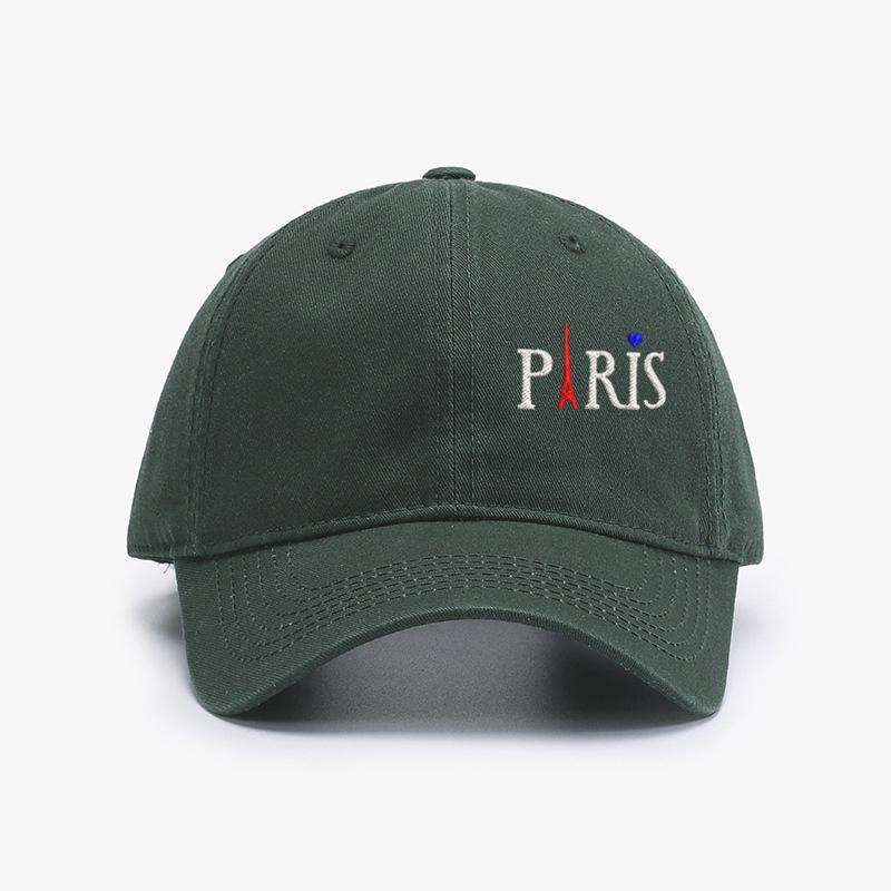 Stickerei PARIS Eiffelturm Unisex Baseballkappe Weiche Baumwolle Sonnenhüte Damen Verstellbar Snapback Sonnenhut Kappe für Erwachsene Kopfbedeckung