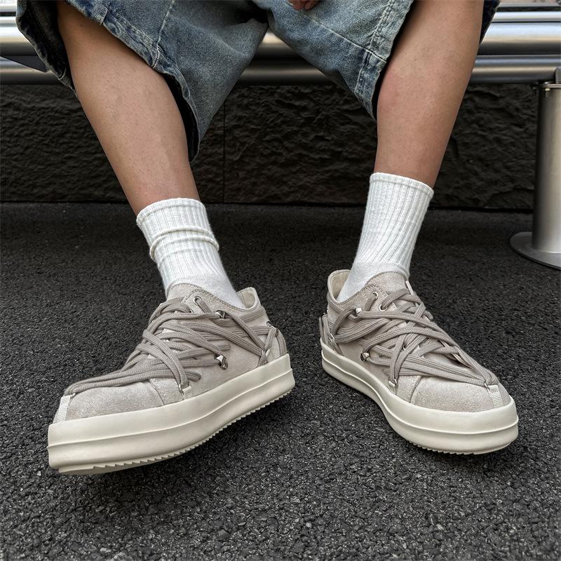 

2025 весна и лето новые туфли дерби на платформе увеличивающие рост парные туфли низкие туфли на ремешках повседневные туфли 880422 бежевый-J 34