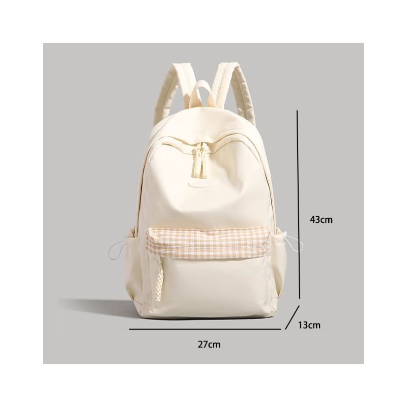 Solid Color High-value Backpack Women's 2025 Summer New Large-capacity Korean Versatile Junior High School Student Schoolbag