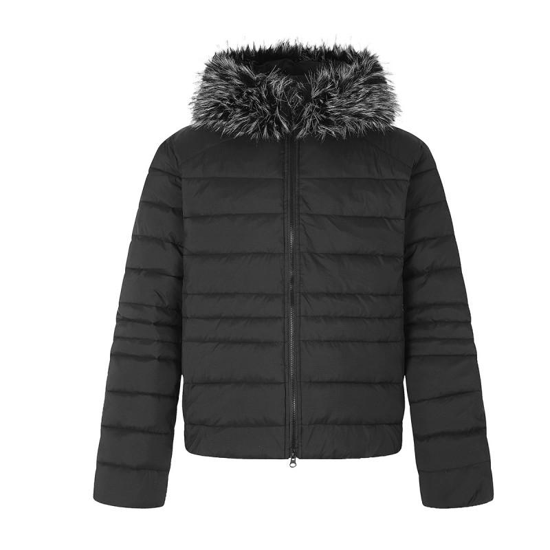 Winter Warm Faux Fur Hooded Puffer Jacket Men Women Thick Quilted Streetwear Coat