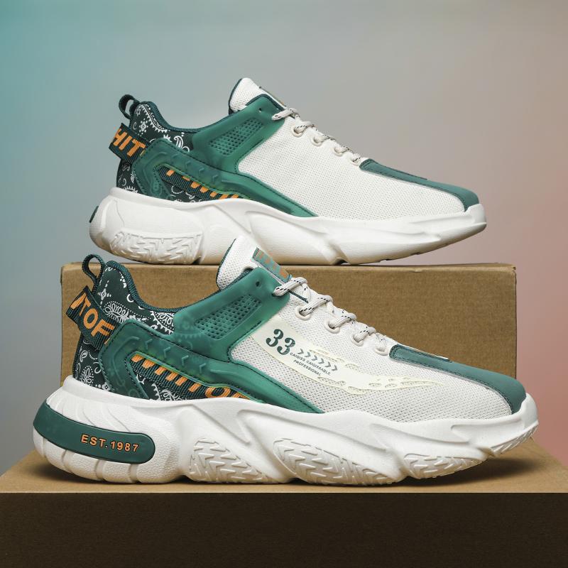 Spring Men's Shoes 2024 New Thick-soled Student Sports and Leisure Running Neutral Little White Dad All-match Trendy Shoes