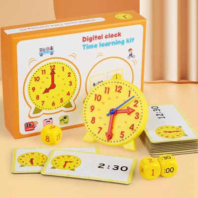 Zeitlehre & Demonstrationsuhr Modell Inklusive 1 Zähl-Kunststoffuhr & 3 Zähl-Würfel Mathe Lernspielzeug Für Kinder Weihnachten