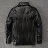 Casual Men Jacket Genuine Cow Leather Coat Black Real Cowhide Coat Slim Fit Spring Autumn