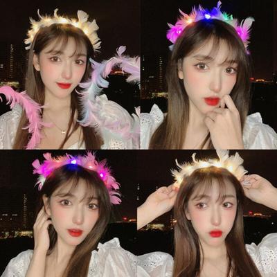 Sven LED Light Feather Angel Ring Headband Event Festival
