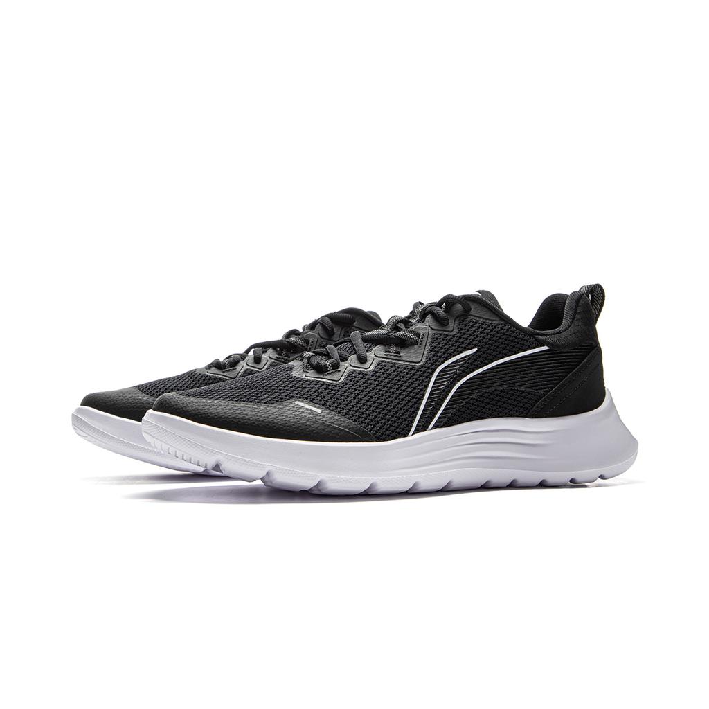 Li-Ning Lightweight Feather Series Soft Rebound Casual Running Shoes Men Sneakers Black White ARSV091-1