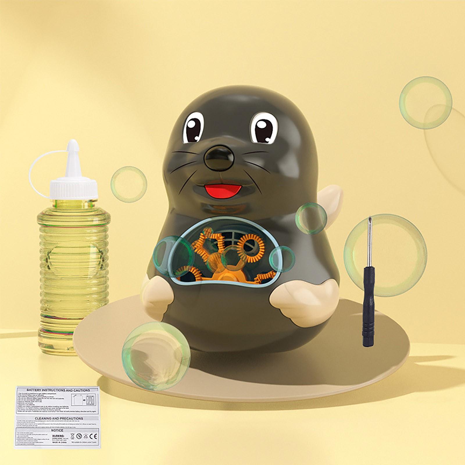 

(H0826)Детские летние игрушки-пузыри, милые мультяшные животные, электрическая машина для выдувания двойных пузырей, герметичная детская игрушка 60 мл One Size чёрный