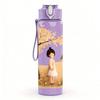 1PC Little Girl Under Big Tree Scene Print 750ml Color Plastic Sports Water Bottle Leakproof Flip Straw Lid Suitable for Sports Office Home Use