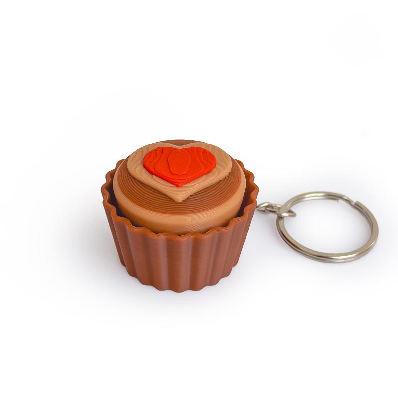 Cartoon Simulated Dessert Stress Relief Pass The Time Clicker Toys Pendant Decompression Keychain Backpack Decor Accessories