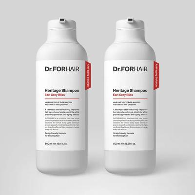 Shampoo Heritage Cura Densità Capelli Anti-invecchiamento Cuoio Capelluto 500ml x 2