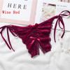 Nightwear Sleepwear Bowknot Lace G-string Crotchless Underwear Open Crotch Sexy Bondage Panties