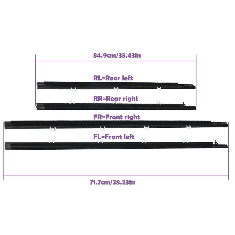 4Pcs Front/Rear Weatherstrip Seal Belt For Acura TSX 2009-2014 Side Door Window Outside Moulding Sealing Belt Trim 72410-TL0-003