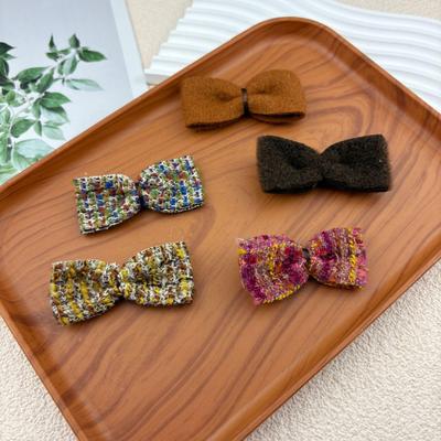 Coco Style Tweed Bow Handmade Claw Clip Hair & Bag Accessory