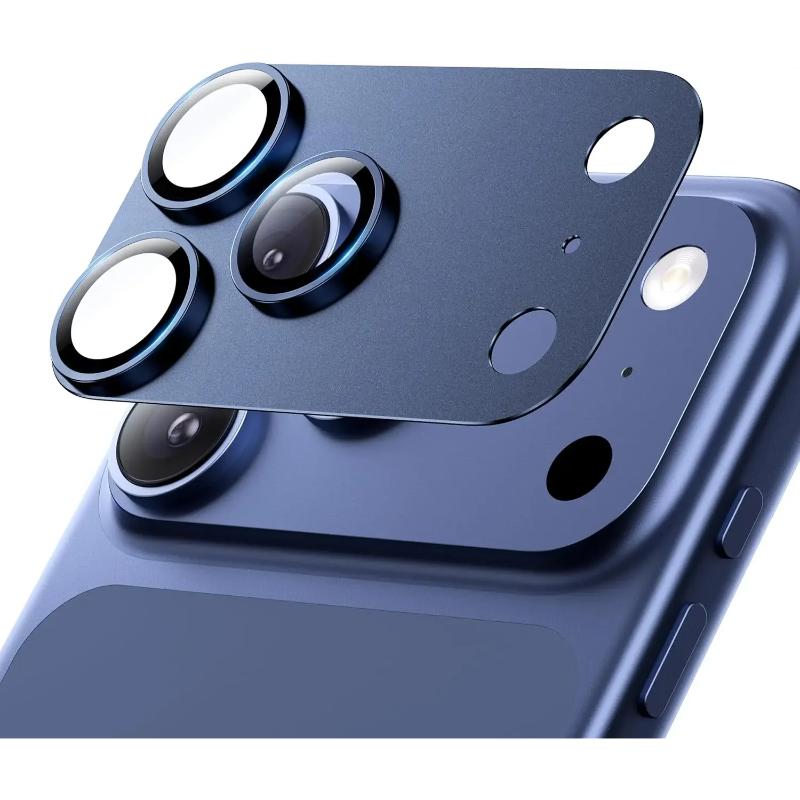 For Phone 17 Pro Max 16 15 14 Pro Max Camera Lens Protector Strong Adsorption Metal Glass Camera Screen Full Protective Cover