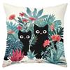 Black Cat And Floral Patterned Decorative Throw Pillows Polyester pillowcase, sofa decorative cushion cov Headboard Pillow