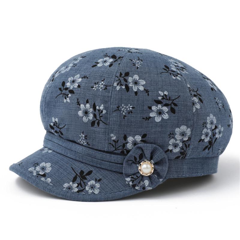 Spring and Autumn Hat Women's Autumn Thin Cloth Hat Peaked Hat Elderly Hat