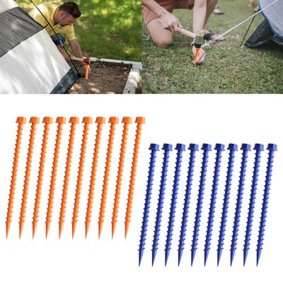 10Pcs Plastic Screw Tent Pegs for Fixing Camping Tent Rain Tarps Outdoors Camping Tent Stakes Tent Heavy Duty Tent Nails