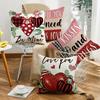 Neuer Valentinstag Kreativ Bedruckter Leinen Kissenbezug Date Party Dekokissen Home Sofa Kissen