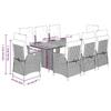 VidaXL Ensemble à Manger de Jardin avec Coussins 9 pcs, Table et Chaises avec Dossier Réglable, Meubles d'Extérieur, 3213367