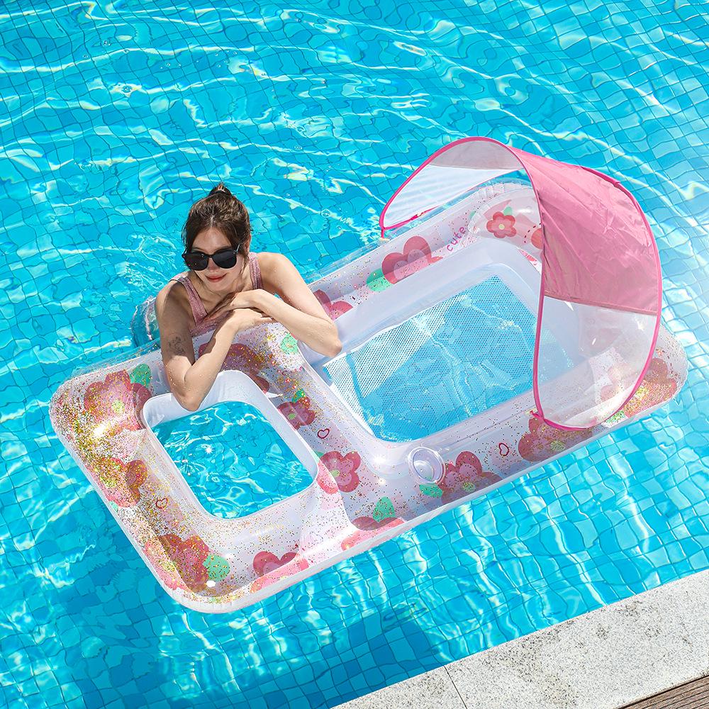 Neuer Stil Gänseblümchen-Streifen aufblasbarer Pool-Schwimmring-Liegestuhl