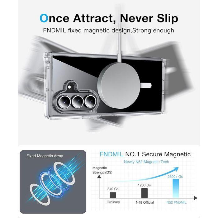 Coque pour Samsung Galaxy Z Fold 8 Ultra, Antichoc avec Anneau Magnétique - Transparent
