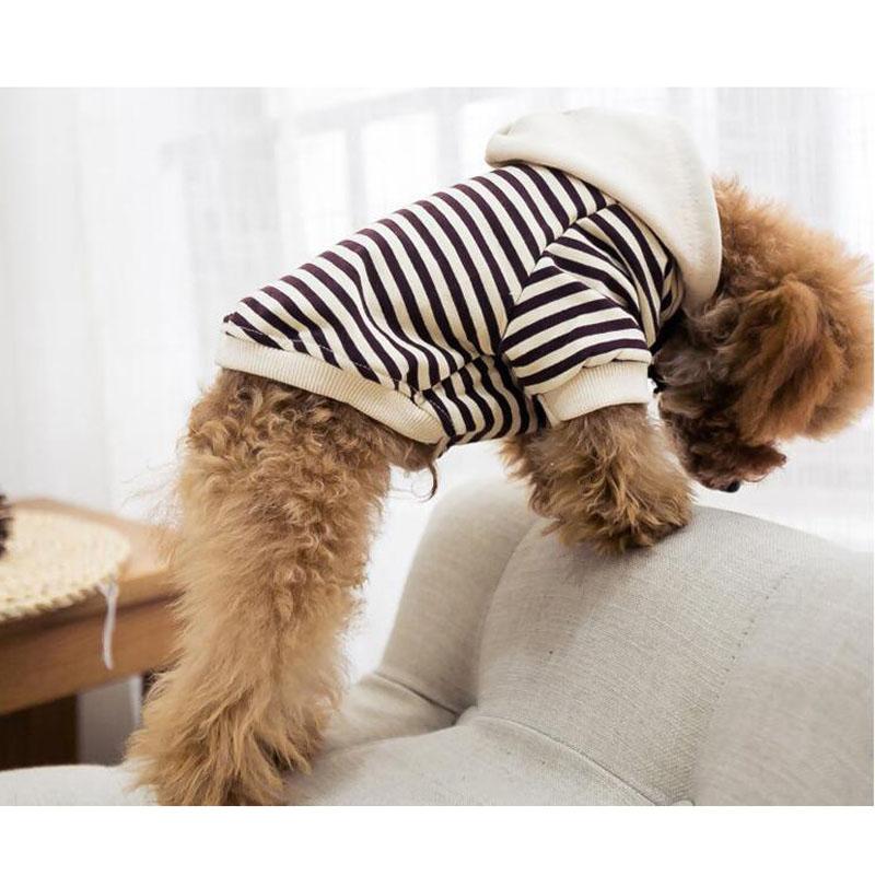 Eltern-Kind-Baumwollstreifen Französische Bulldogge Hunde-Hoodie Haustierkleidung Kleiner Hund Haustierkleidung Chihuahua-Kostüm Mopskleidung Yorkshir