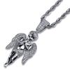 HipHop Herren Damen Halskette Vergoldet Iced Out Mikro-Pavé-Steine Engel Anhänger Halsketten Love'sblessing Geschenke
