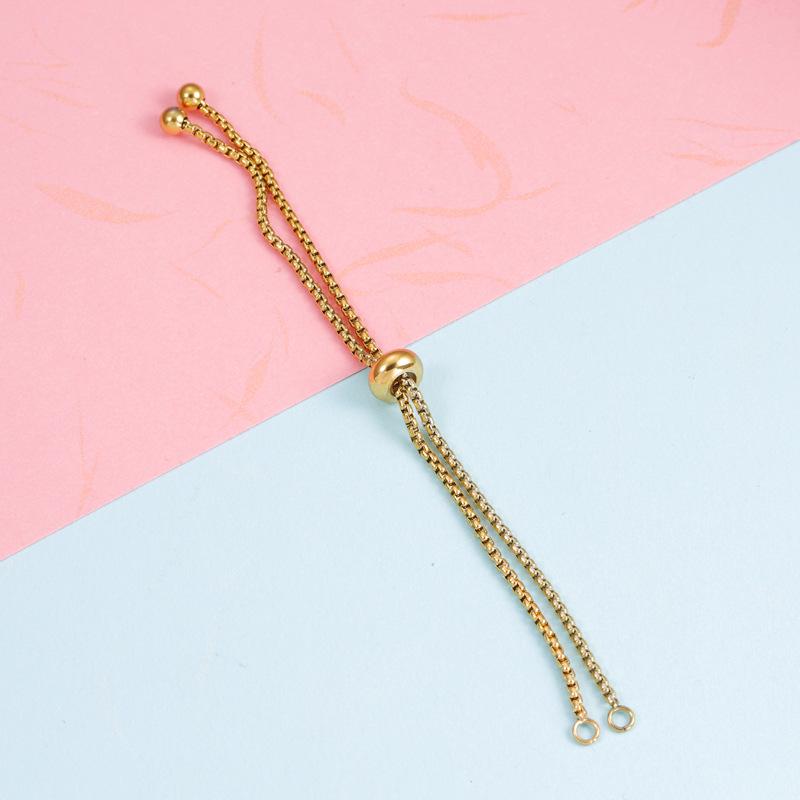 DIY verstellbares Edelstahl-Gummiperlenarmband mit nicht abnehmbarer Perlenkette