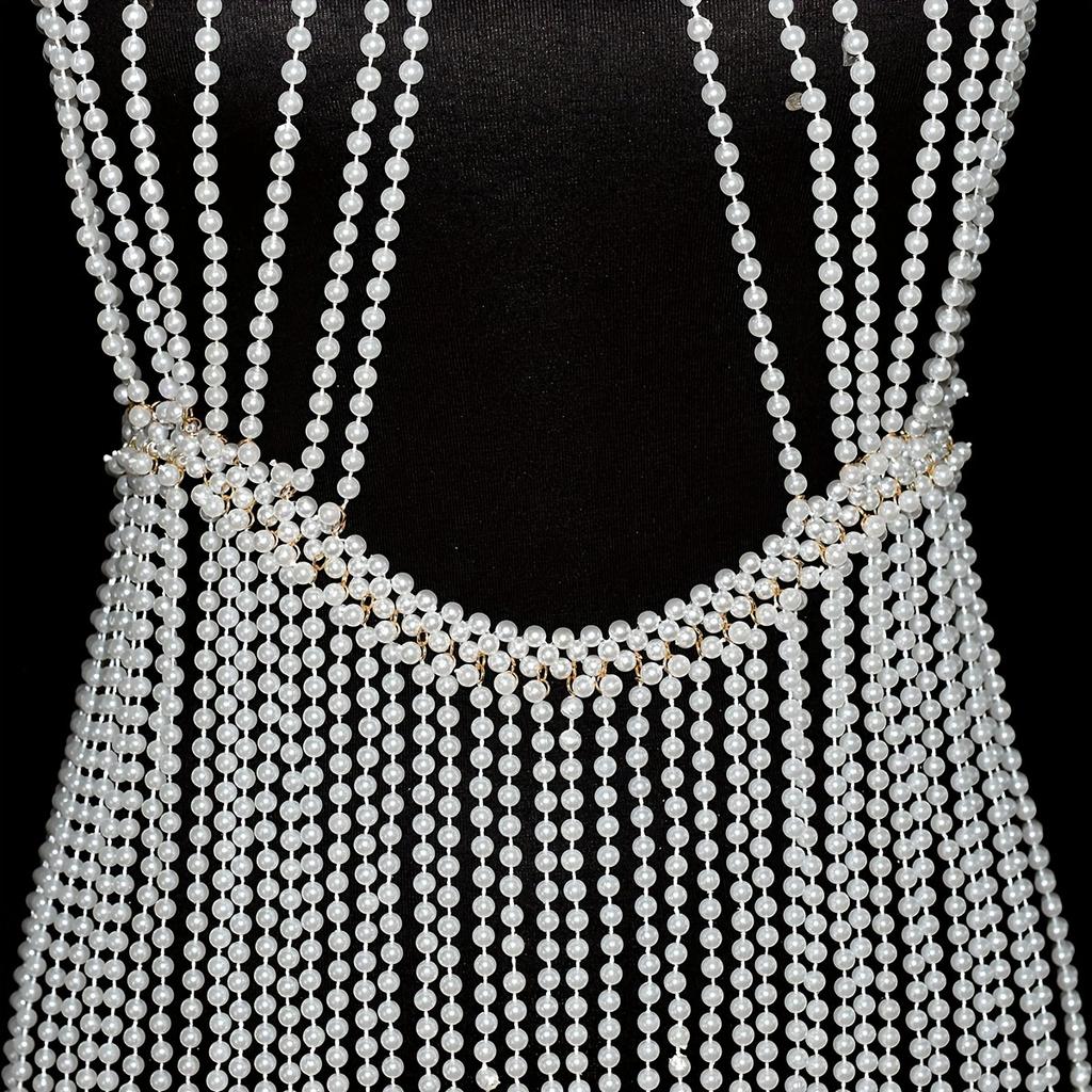 Elegant Chic Multi-Layered Rhinestone & Tassel Body Chain - Perfect for Parties, Festivals, and Elevating Every Look