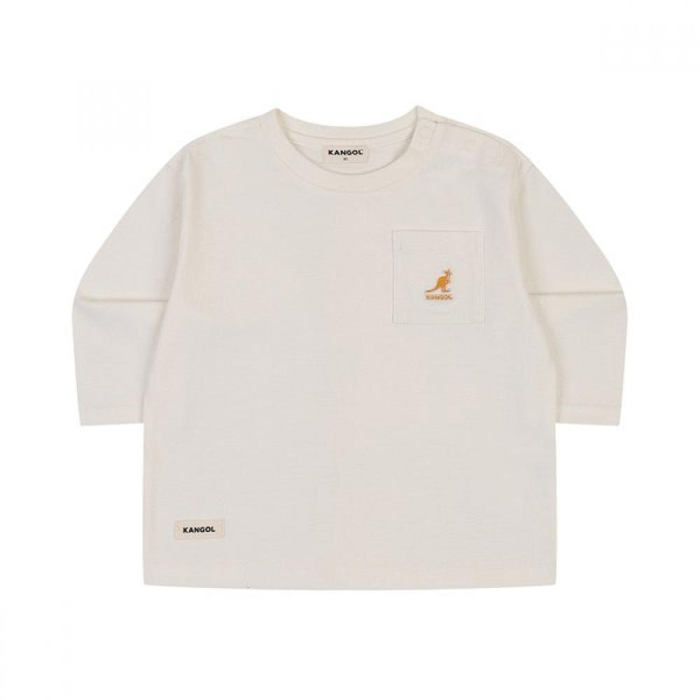 Kangol Kids Club Logo Basic T shirT Ivory Rc 0961 Ivory/100
