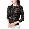 Semi-turtleneck Bottoming Shirt Women's Autumn Latest Meat-covering and Thin-reducing Mother Long-sleeved Top