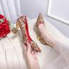 French main wedding shoes wedding shoes new red wedding dress evening bridal shoes red show heji high heels Chinese style
