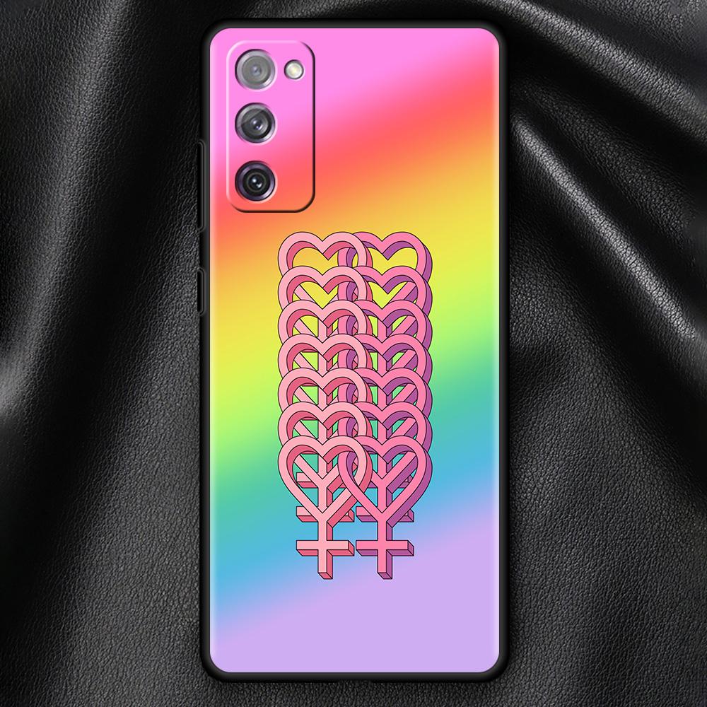 Lesbian LGBT Pride Soft Black Case For Samsung Galaxy S21 Ultra S20 FE S10 Plus S10e S9 S8 S7 M51 M31 Silicone Shell Phone Cover