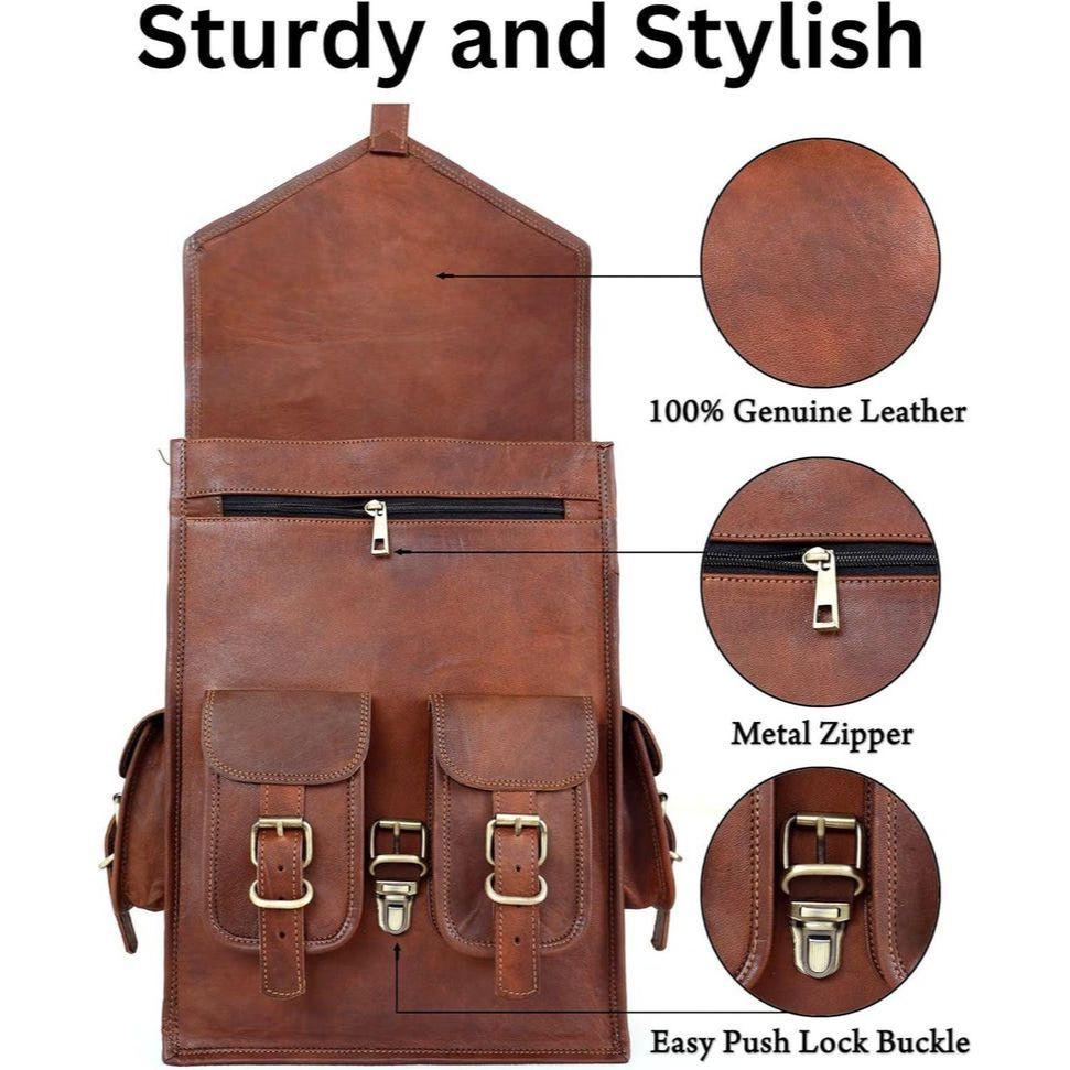 Leather Backpack Gift for Him Her, Leather Laptop Bag, Backpack, Messenger Crossbody, Groomsmen Gift, Teacher Giftc