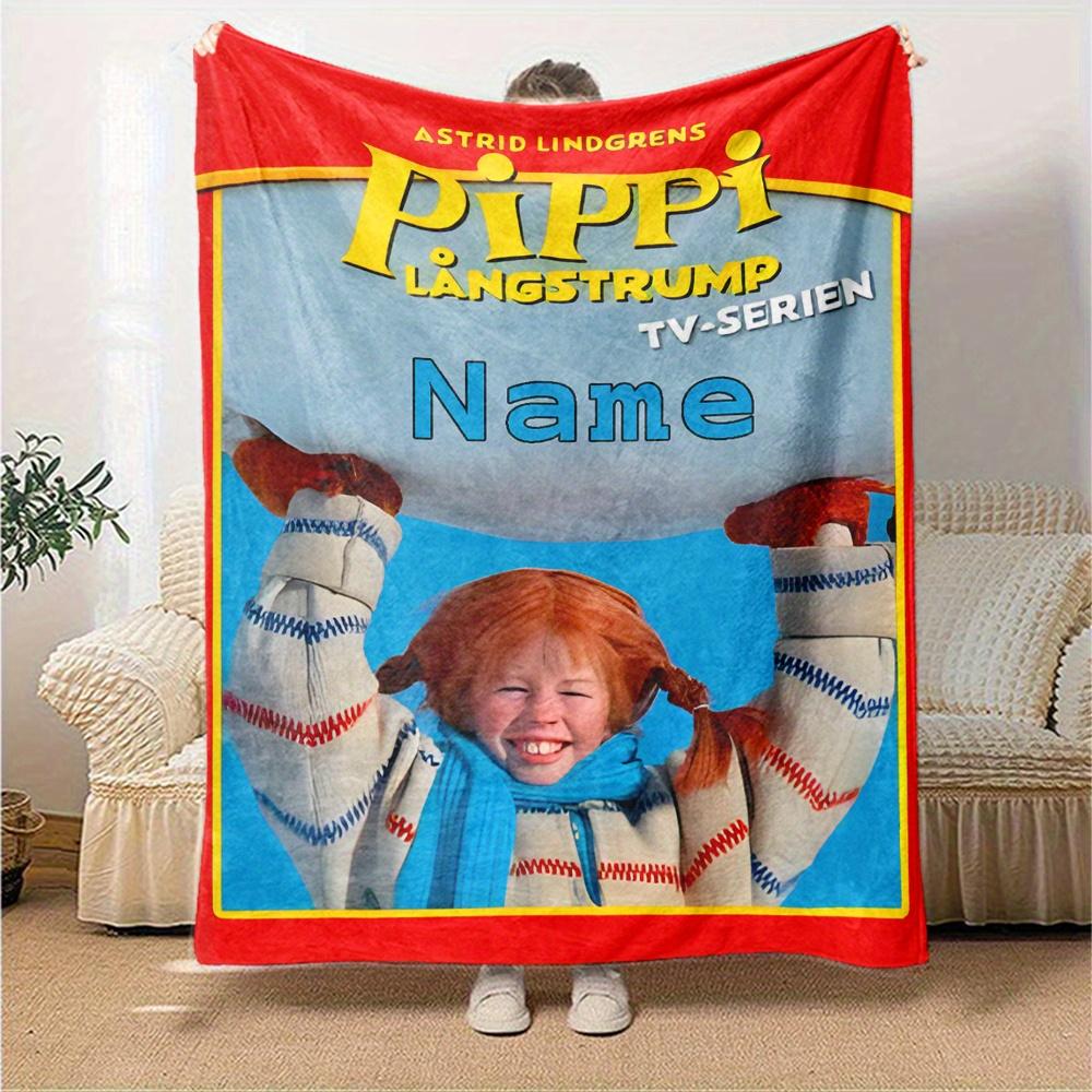 Red Hair Pippi Longstocking Girls Blanket Customizable Name Soft And Cozy Shawl Blanket Suitable For All Seasons Suitable For Home Travel Camping