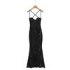 Spring 2026 European & American Women's Floral Open-Back Strappy Fishtail Maxi Dress