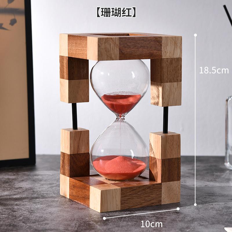 30 Minutters Træ Timeglas Timer Naturligt Sand Timer Dekorativ Hjemmekontor Skrivebordsdekoration Gave Tidsstyringsværktøj