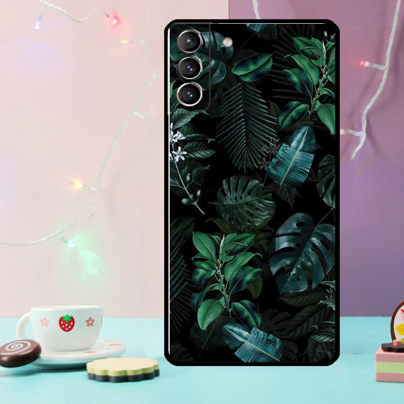 

Чехол для телефона с тропическим зеленым листом для Samsung Galaxy S24 S25 Ultra S21 S22 S23 Ultra S9 S10 S20 Plus S25 FE Galaxy S21 Plus