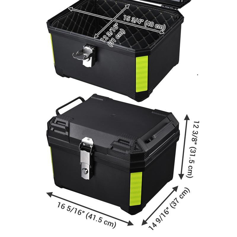 45L Motorcycle Trunk Helmet Box Universal Motorbike Top Case ABS Tail Box Rear Luggage Case Waterproof Toolbox With Safe Lock