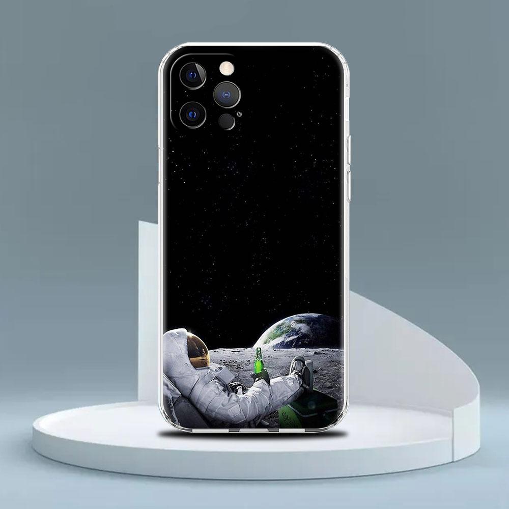 Astronauta Kosmiczna Planeta Przezroczyste Etui Na Apple iPhone 13 11 14 12 Pro 7 8 Plus XR X XS Max 6 6S 13Pro Silikonowe Etui Na Telefon